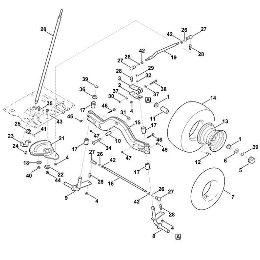 STIHL 9007-319-3090 Sechskantschraube M12x65 positie 34 technische tekening