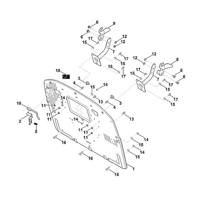 STIHL 9220-263-1100 Sechskantmutter M8 positie 11 technische tekening