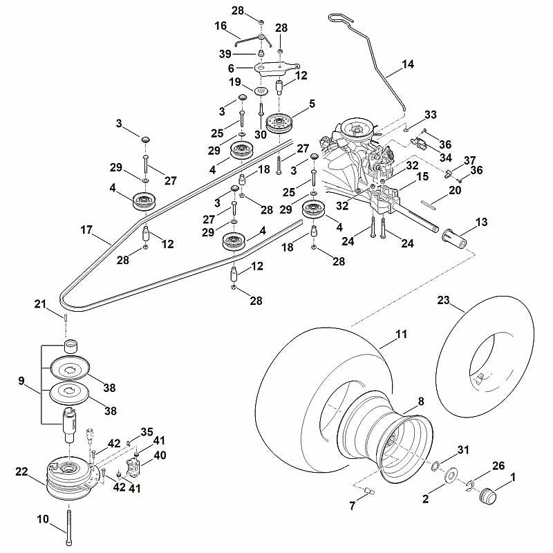 STIHL 6170-647-1100 Winkelstück positie 37 technische tekening