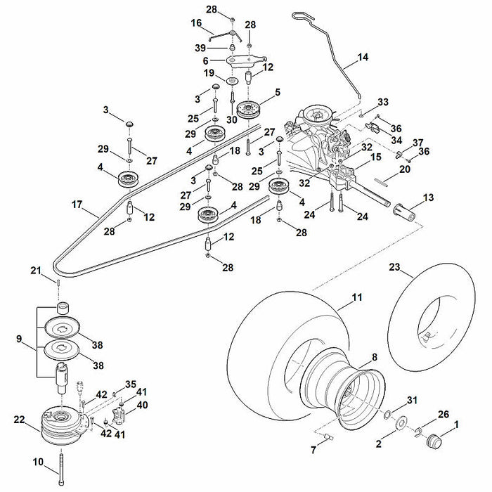 STIHL 9471-435-1602 Passfeder B1/4"SQx1" positie 21 technische tekening