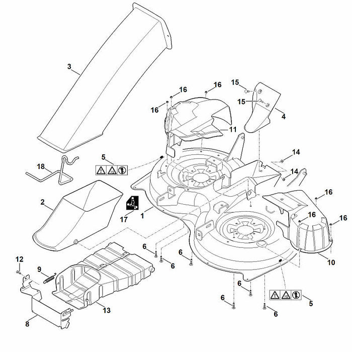 STIHL 9216-263-0730 Sechskantmutter M6 positie 16 technische tekening