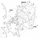 STIHL 9039-488-1460 Schneidschraube M6x65 positie 22 technische tekening