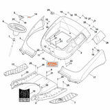 STIHL 6170-967-1500 Typenschild RT 6112 C positie 16 technische tekening