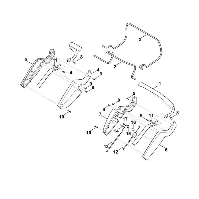 STIHL 6340-700-7505 Seilzug positie 13 technische tekening