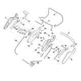 STIHL 6340-764-0602 Gehäusehälfte positie 10 technische tekening