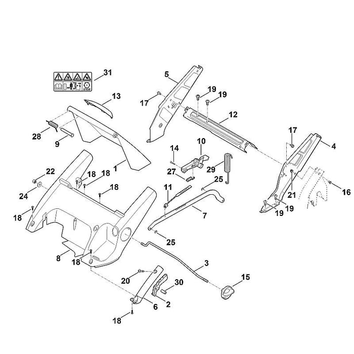 STIHL 6340-706-5901 Bolzen positie 9 technische tekening