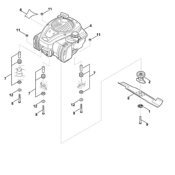 STIHL 6338-967-1505 Typenschild RM 443 T positie 6 technische tekening