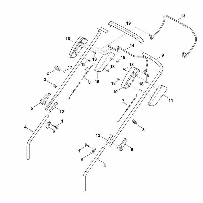 STIHL 6358-700-7501 Seilzug positie 7 technische tekening