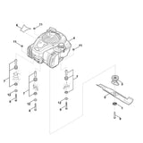 STIHL 6358-967-1500 Typenschild RM 448 T positie 6 technische tekening