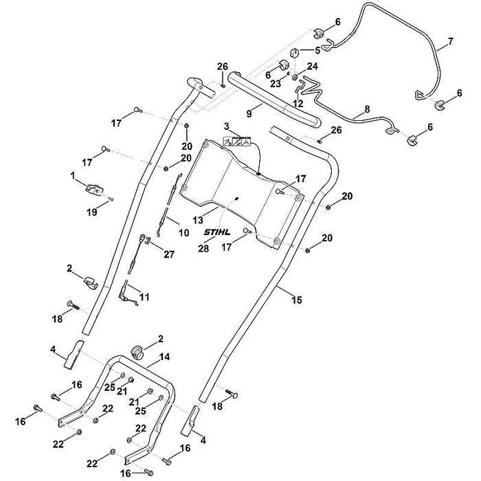 STIHL 6383-760-1722 Paneel positie 13 technische tekening