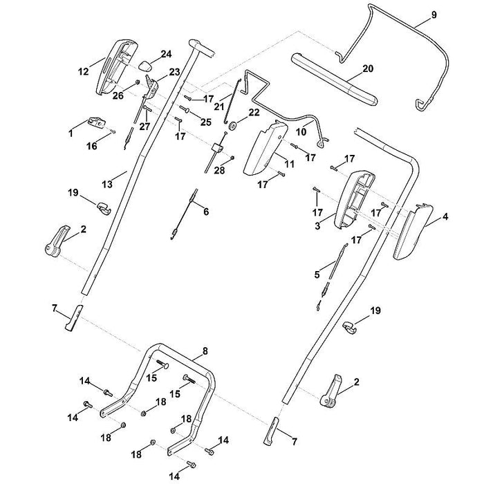 STIHL 6383-764-0631 Gehäusehälfte positie 11 technische tekening