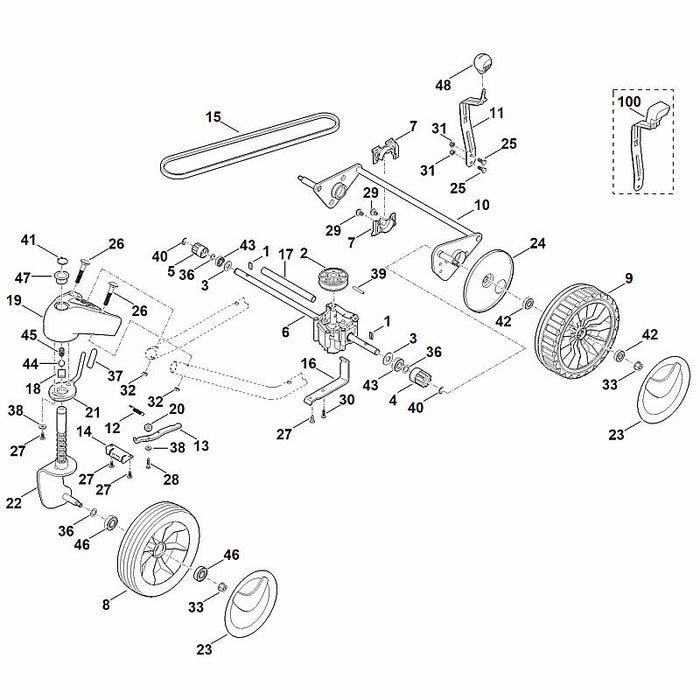 STIHL 0000-700-0425 Rad 200 positie 9 technische tekening
