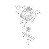 STIHL 6350-967-1500 Typenschild RM 248 positie 5 technische tekening