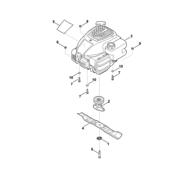 STIHL 6350-967-1500 Typenschild RM 248 positie 5 technische tekening