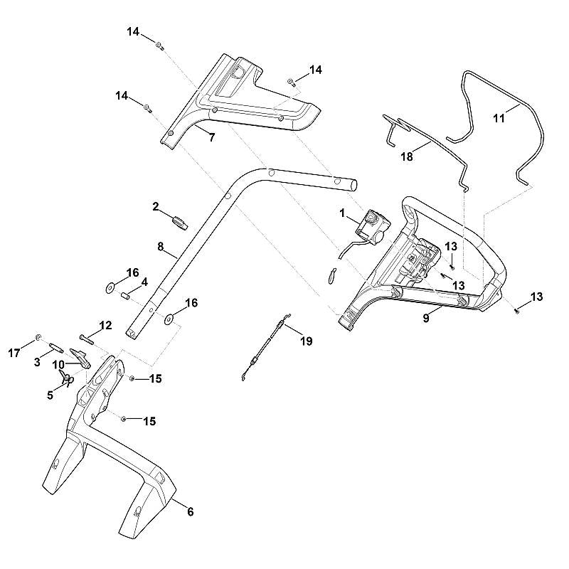 STIHL 6358-700-7532 Seilzug positie 19 technische tekening