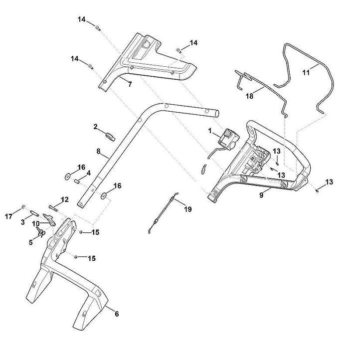 STIHL 9104-007-9985 Schneidschraube P8x30 positie 14 technische tekening