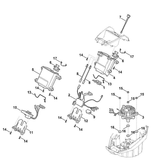 STIHL 6338-430-1410 Elektronik Modul positie 2 technische tekening