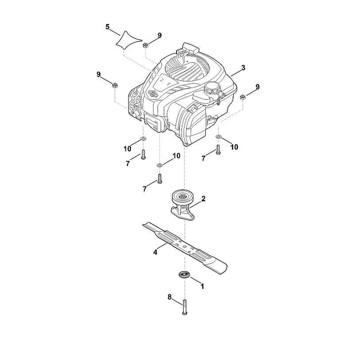 STIHL 6371-967-1500 Typenschild RM 253 positie 5 technische tekening