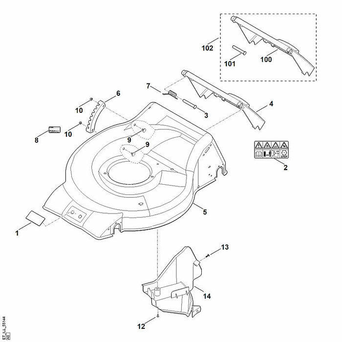 STIHL 6371-967-1810 Leistungsschild RM 253.0 T positie 8 technische tekening