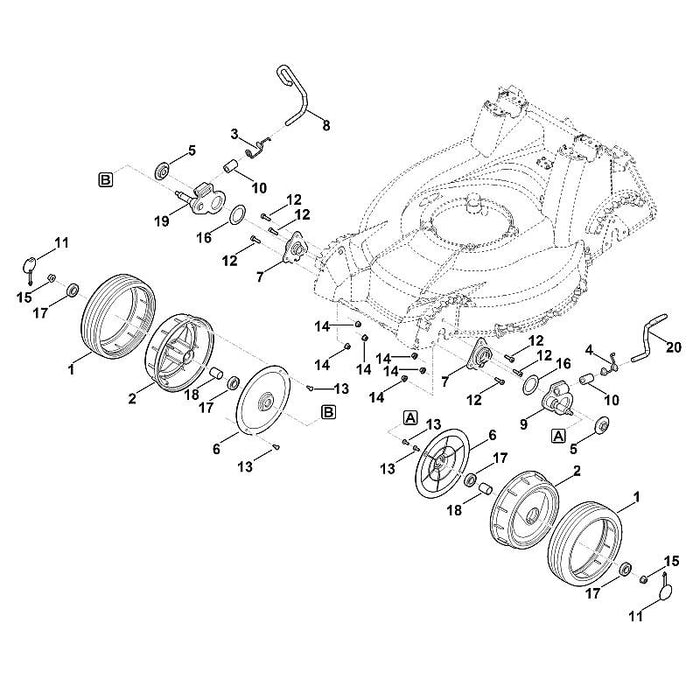 STIHL 6395-706-3410 Deckel positie 11 technische tekening