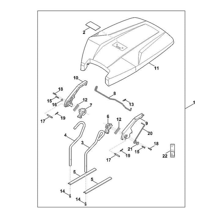 STIHL 6909-997-6000 Zugfeder positie 13 technische tekening