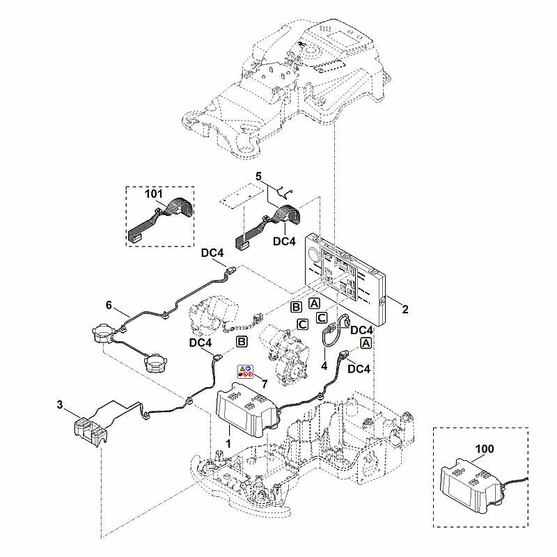 STIHL 6301-430-1476 Elektronikmodul positie 2 technische tekening