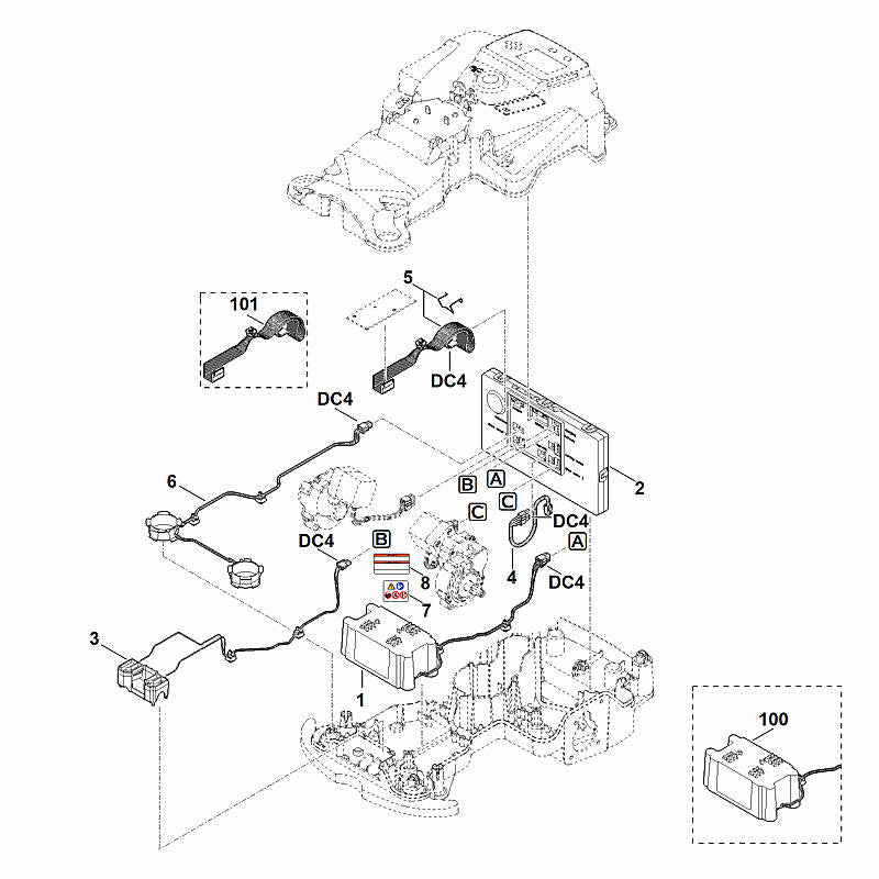 STIHL 6301-430-1479 Elektronikmodul positie 2 technische tekening