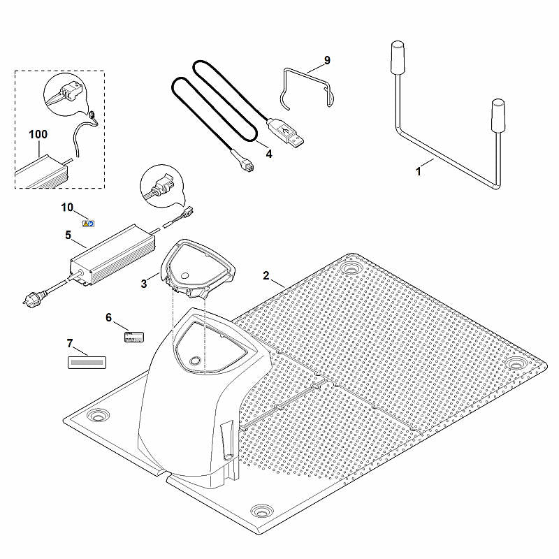 STIHL 6309-890-1720 Dockingstation Service ADO 100.0 SERVICE positie 2 technische tekening