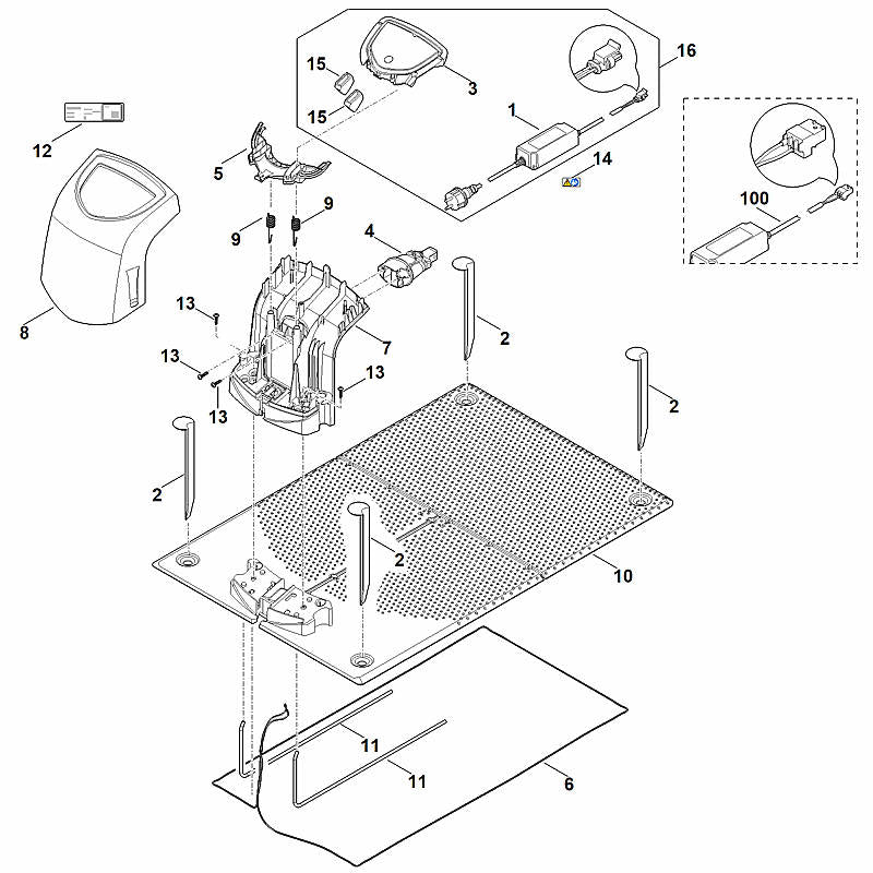 STIHL 6301-007-1030 Satz Umbau Dockingstation (EUR) positie 16 technische tekening
