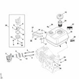STIHL 6250-967-4405 Aufkleber positie 28 technische tekening