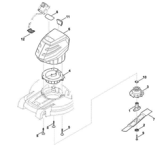 STIHL 6338-967-0185 Typenschild RMA 443 TC positie 8 technische tekening