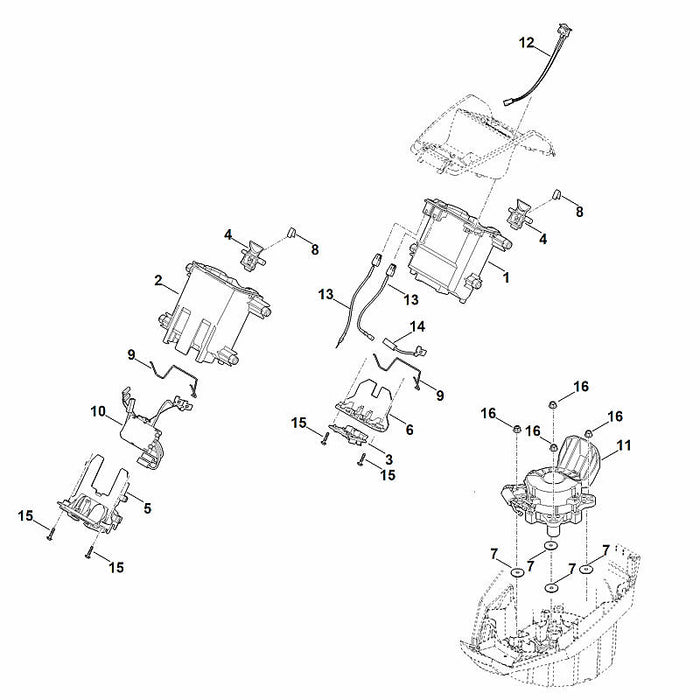 STIHL 6338-430-1415 Elektronik Modul positie 10 technische tekening