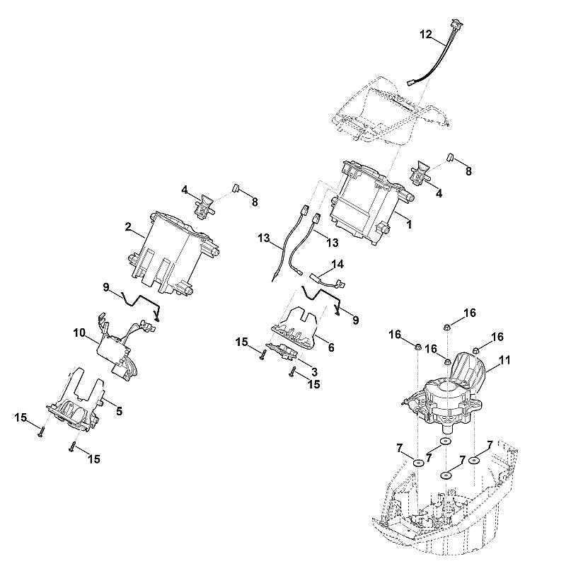 STIHL 6358-430-1402 Elektronik Modul positie 10 technische tekening