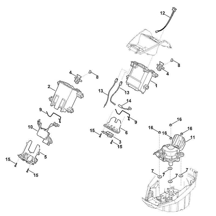 STIHL 6358-430-1402 Elektronik Modul positie 10 technische tekening