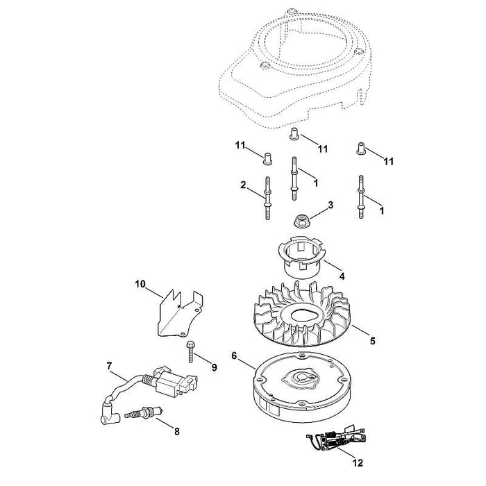 STIHL 0002-160-1004 Bremseinrichtung positie 12 technische tekening