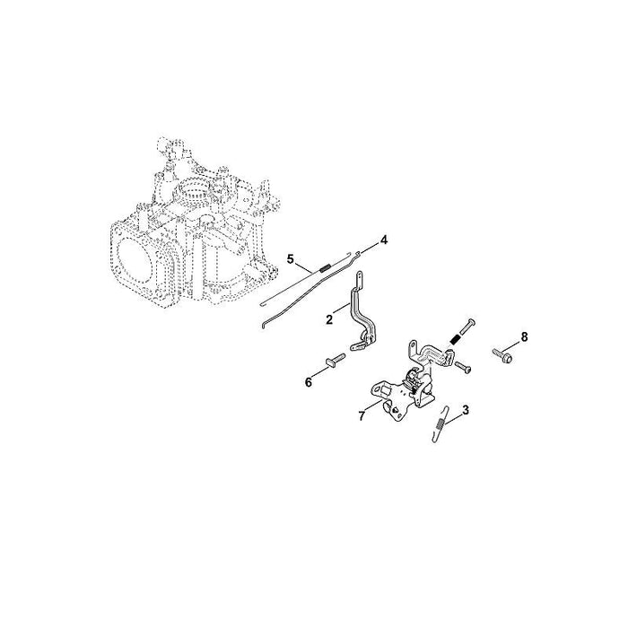 STIHL 0002-180-1803 Gasbetätigung kpl. positie 7 technische tekening