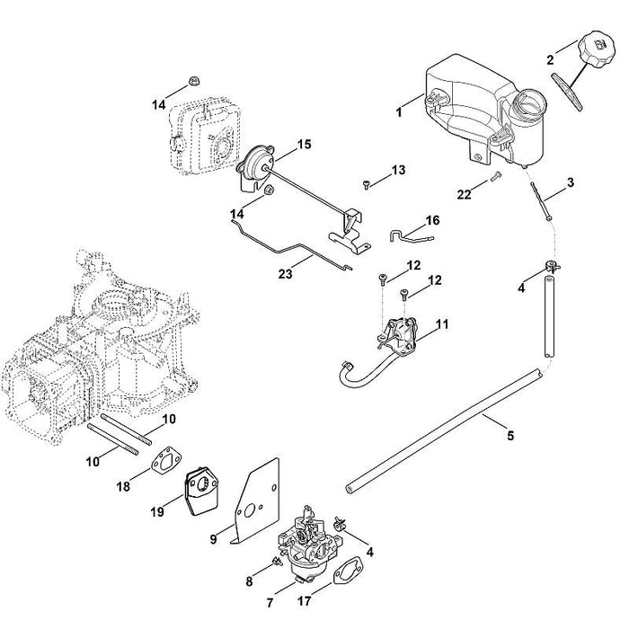 STIHL 0002-007-1015 Düsensatz für Höhenbetrieb positie -1 technische tekening