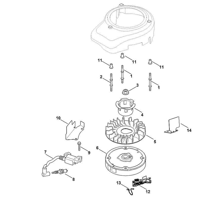 STIHL 0002-160-1001 Bremseinrichtung positie 12 technische tekening
