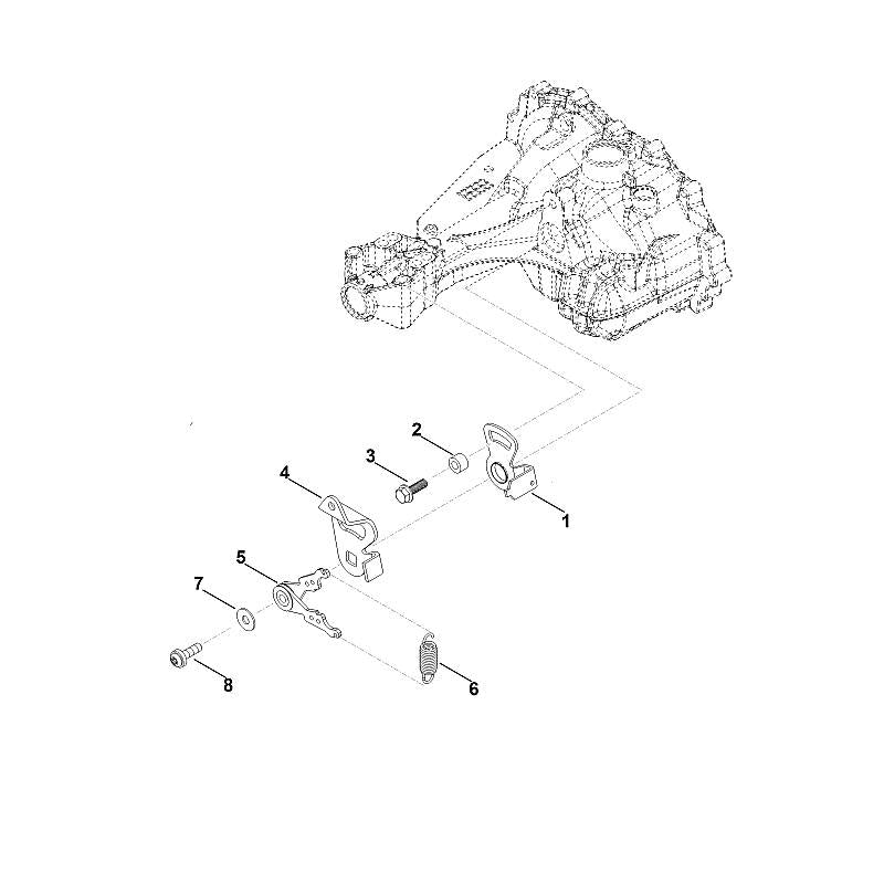 STIHL 0012-643-0101 Hebel positie 4 technische tekening