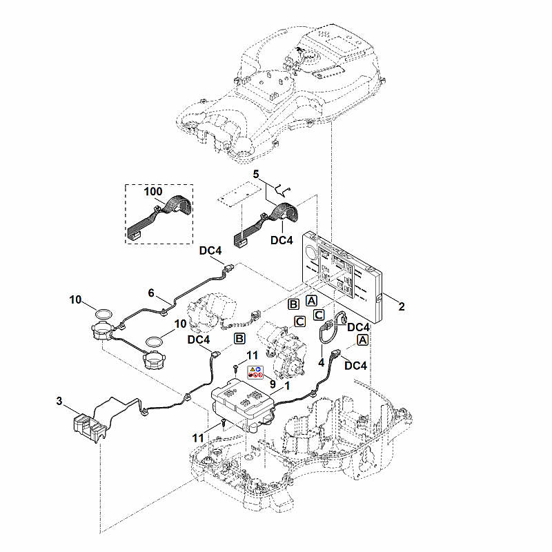 STIHL 6301-430-1477 Elektronikmodul positie 2 technische tekening