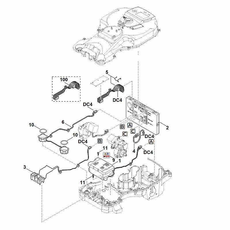 STIHL 6301-430-1480 Elektronikmodul positie 2 technische tekening