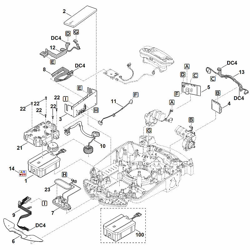 STIHL 6309-430-1405 Elektronikmodul positie 3 technische tekening