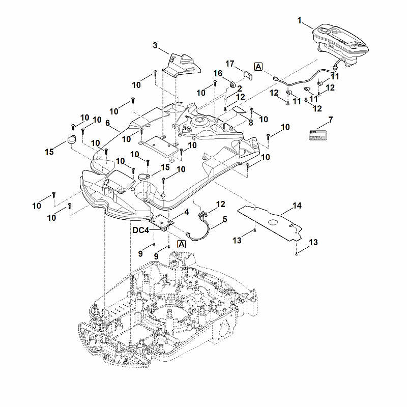 STIHL 6309-967-1500 Typenschild RMI 632 P positie 8 technische tekening