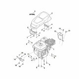 STIHL 6250-716-2505 Halter (hinten) positie 12 technische tekening