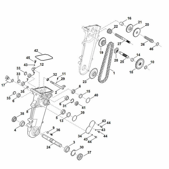STIHL 0004-007-1602 Dichtungssatz (Getriebe) positie -1 technische tekening