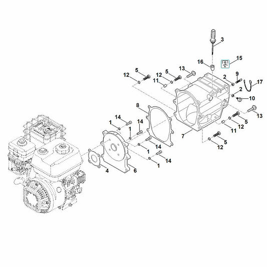 STIHL 0004-007-1604 Dichtungssatz (Getriebe) positie -1 technische tekening