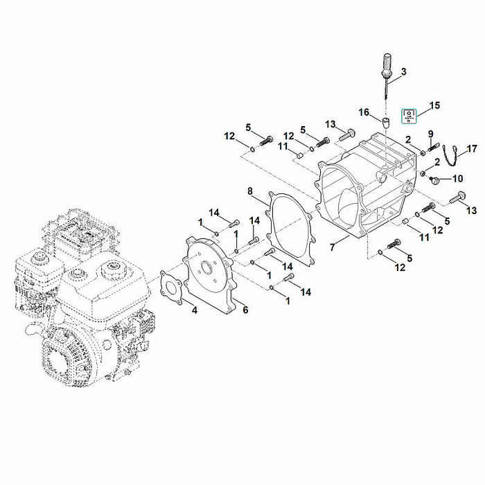 STIHL 0004-007-1604 Dichtungssatz (Getriebe) positie -1 technische tekening