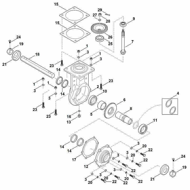 STIHL 6251-642-0201 Kegelrad positie 6 technische tekening