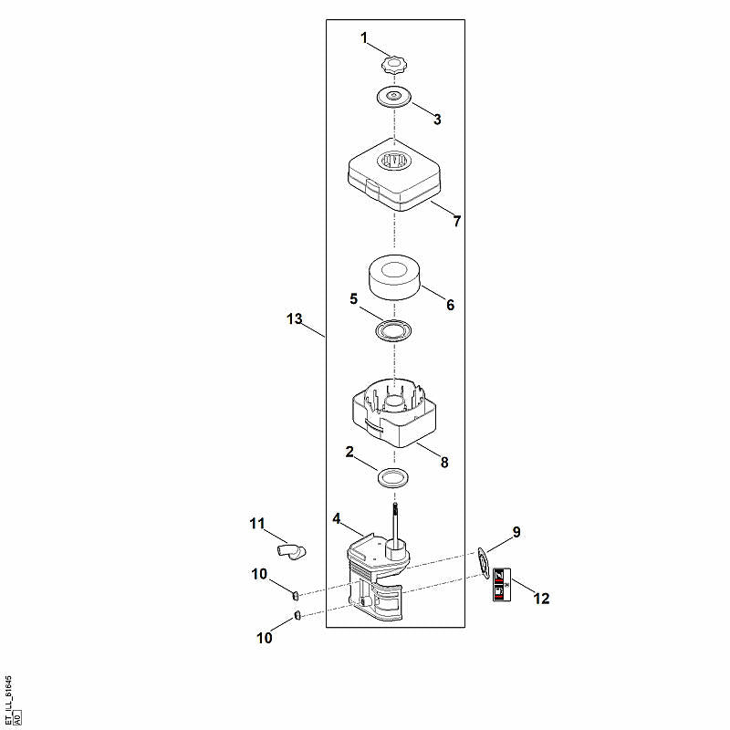STIHL 0004-124-2801 Filter positie 6 technische tekening