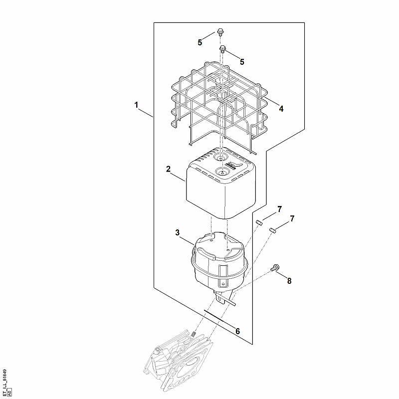 STIHL 6250-955-1104 Sechskantmutter M8 positie 7 technische tekening